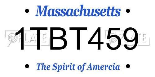1TBT459 Massachusetts License Plate