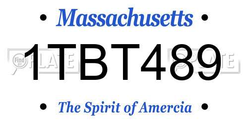 1TBT489 Massachusetts License Plate