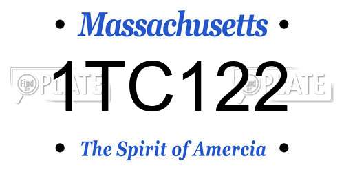 1TC122 Massachusetts License Plate