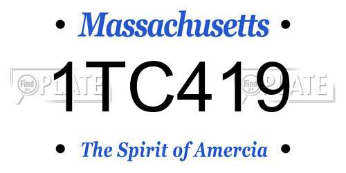 1TC419 Massachusetts License Plate