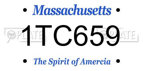 1TC659 Massachusetts License Plate