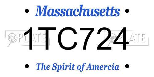 1TC724 Massachusetts License Plate