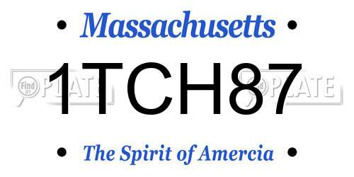 1TCH87 Massachusetts License Plate
