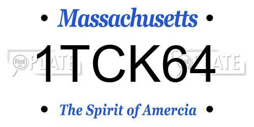 1TCK64 Massachusetts License Plate