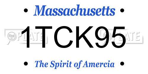 1TCK95 Massachusetts License Plate