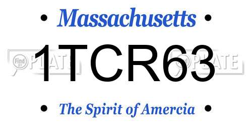 1TCR63 Massachusetts License Plate