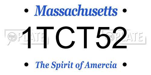 1TCT52 Massachusetts License Plate