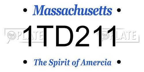 1TD211 Massachusetts License Plate