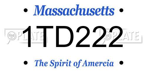 1TD222 Massachusetts License Plate