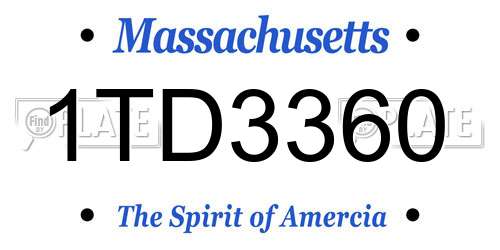1TD3360 Massachusetts License Plate