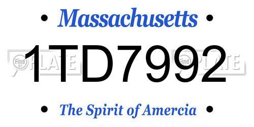 1TD7992 Massachusetts License Plate