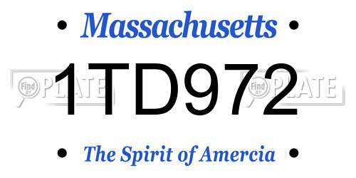 1TD972 Massachusetts License Plate