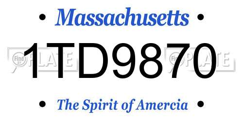 1TD9870 Massachusetts License Plate