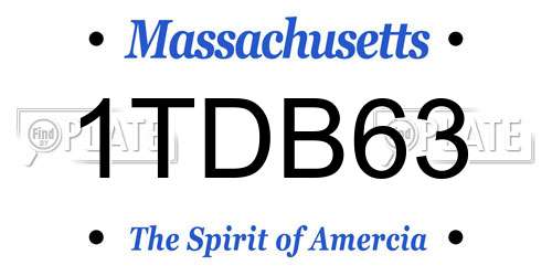 1TDB63 Massachusetts License Plate