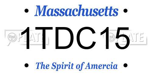 1TDC15 Massachusetts License Plate