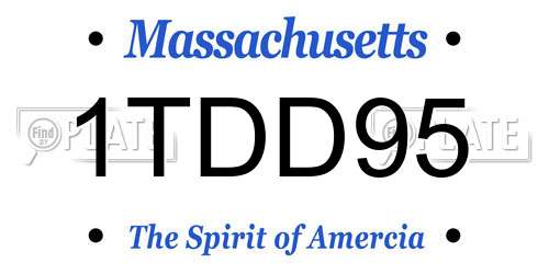 1TDD95 Massachusetts License Plate