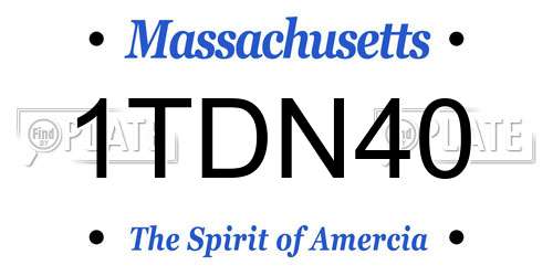 1TDN40 Massachusetts License Plate
