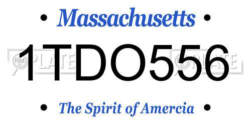 1TDO556 Massachusetts License Plate