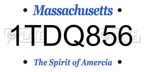1TDQ856 Massachusetts License Plate