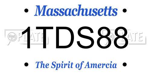 1TDS88 Massachusetts License Plate