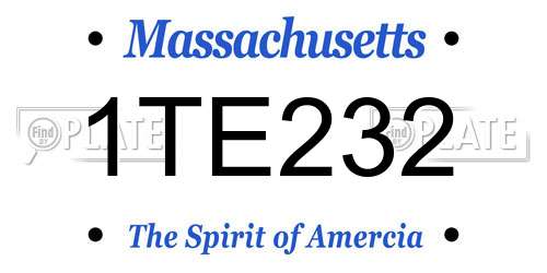 1TE232 Massachusetts License Plate