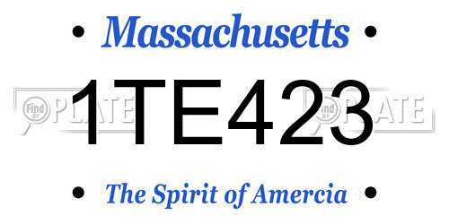 1TE423 Massachusetts License Plate