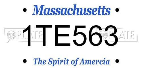 1TE563 Massachusetts License Plate