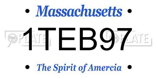 1TEB97 Massachusetts License Plate