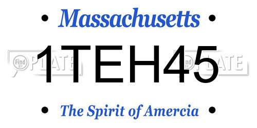 1TEH45 Massachusetts License Plate