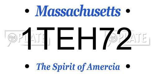 1TEH72 Massachusetts License Plate