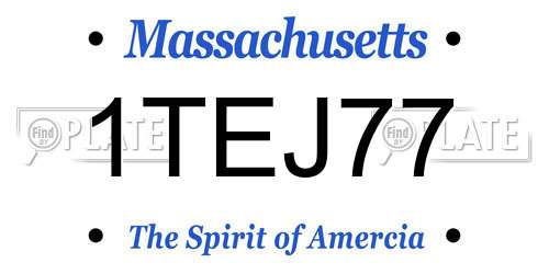 1TEJ77 Massachusetts License Plate