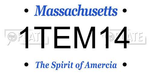 1TEM14 Massachusetts License Plate