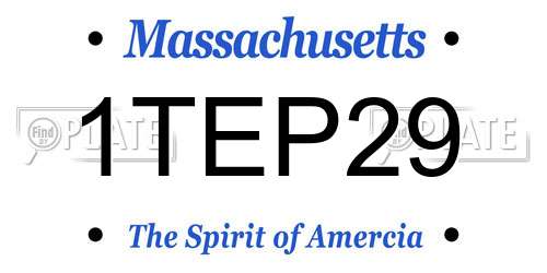1TEP29 Massachusetts License Plate