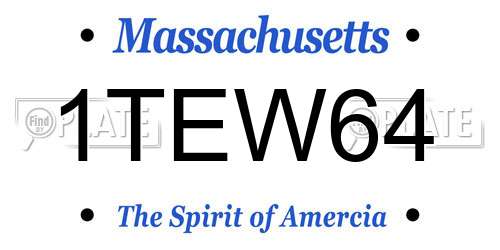 1TEW64 Massachusetts License Plate