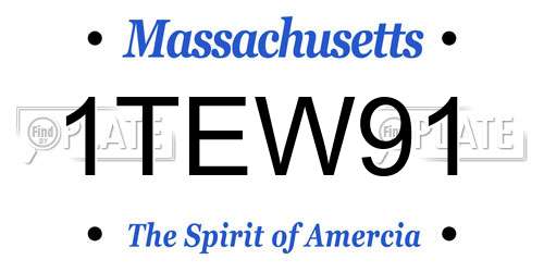 1TEW91 Massachusetts License Plate