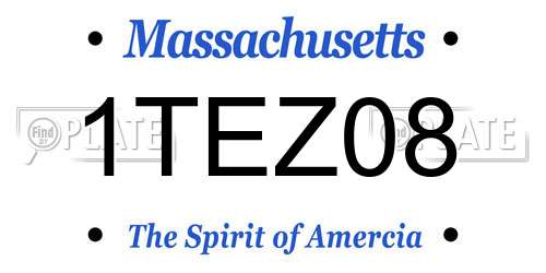 1TEZ08 Massachusetts License Plate