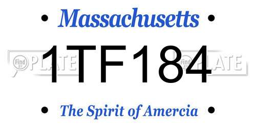 1TF184 Massachusetts License Plate