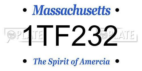 1TF232 Massachusetts License Plate