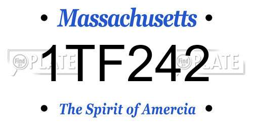 1TF242 Massachusetts License Plate