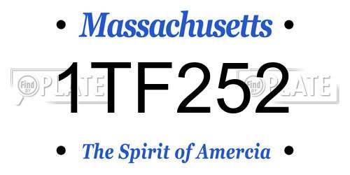 1TF252 Massachusetts License Plate