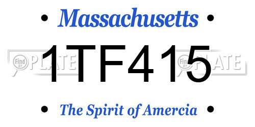 1TF415 Massachusetts License Plate