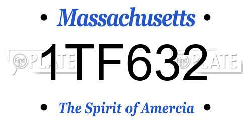 1TF632 Massachusetts License Plate