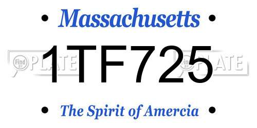 1TF725 Massachusetts License Plate