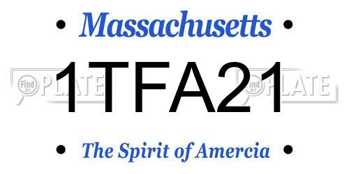 1TFA21 Massachusetts License Plate