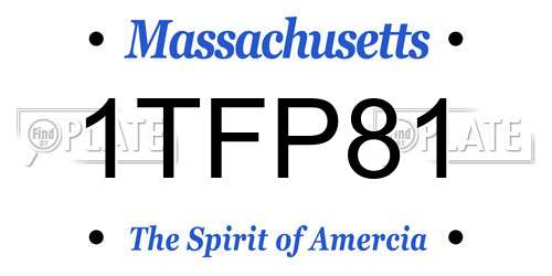 1TFP81 Massachusetts License Plate