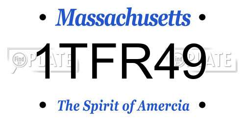 1TFR49 Massachusetts License Plate