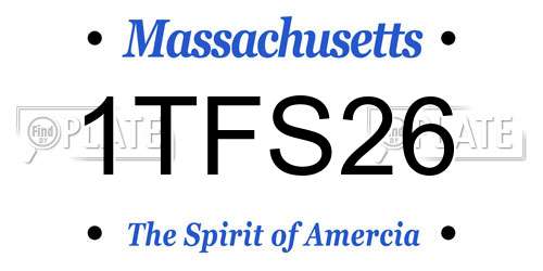 1TFS26 Massachusetts License Plate