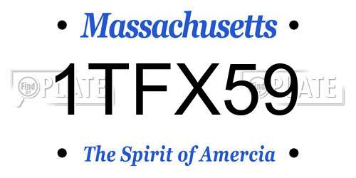 1TFX59 Massachusetts License Plate