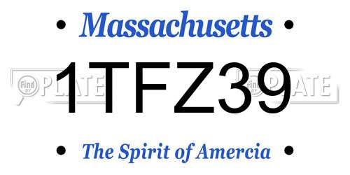 1TFZ39 Massachusetts License Plate