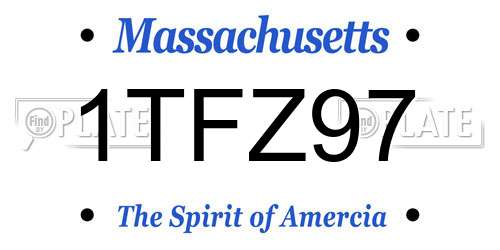 1TFZ97 Massachusetts License Plate